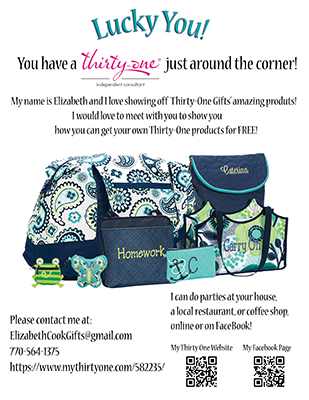 This is a flyer created for my business as an Independant Consultant for Thirty One Gifts
